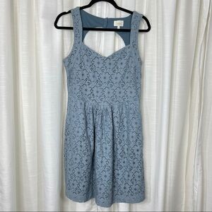 Anthropologie Deletta blue eyelet fit n flare dress